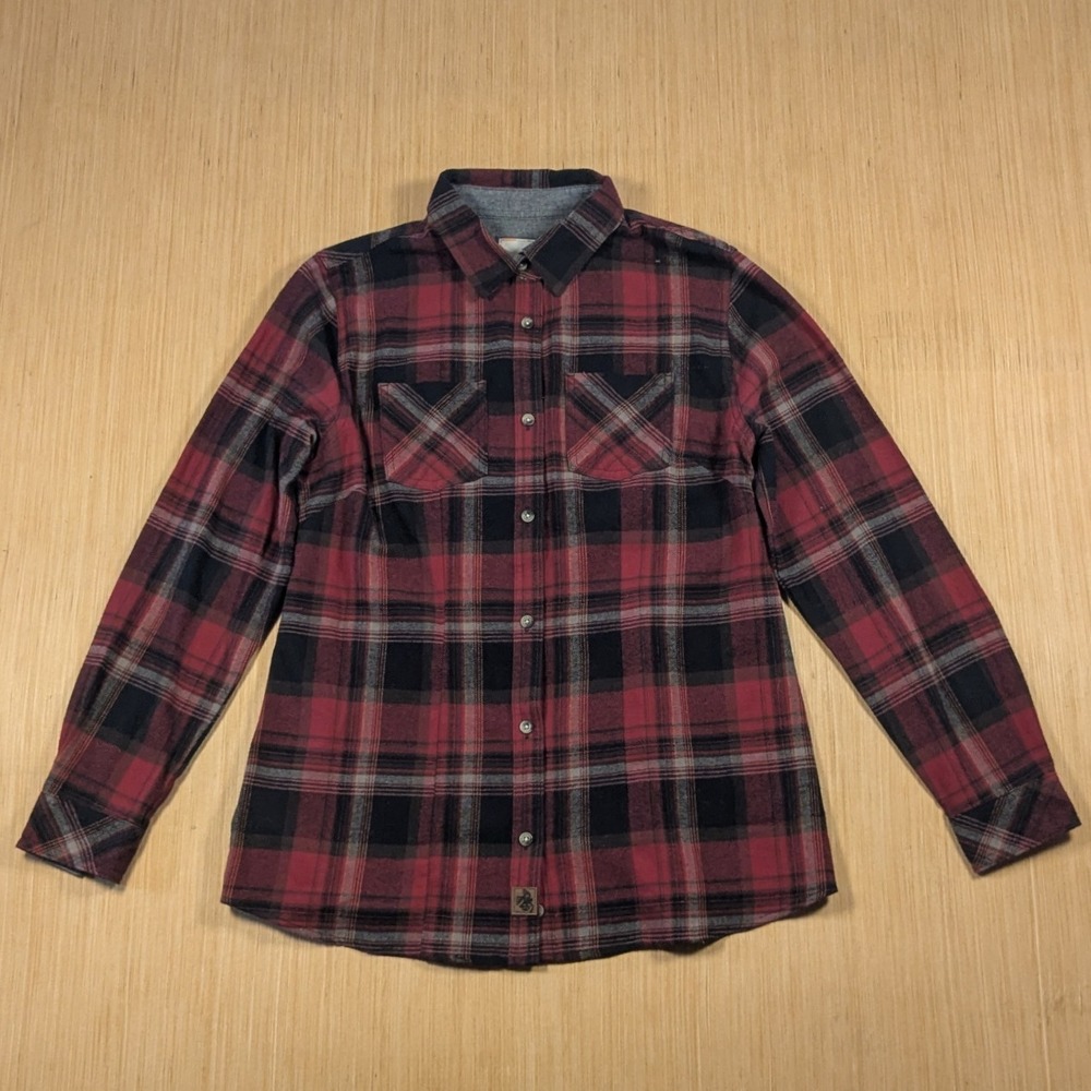 Legendary Whitetails Red and Black Plaid Casual Button Down Shirt